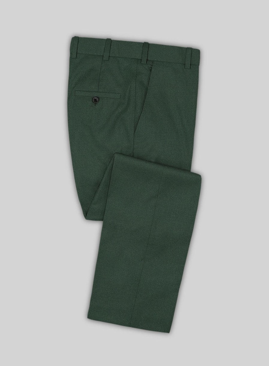 Pants StudioSuits  | Caccioppoli Sun Dream Green Wool Silk Pants