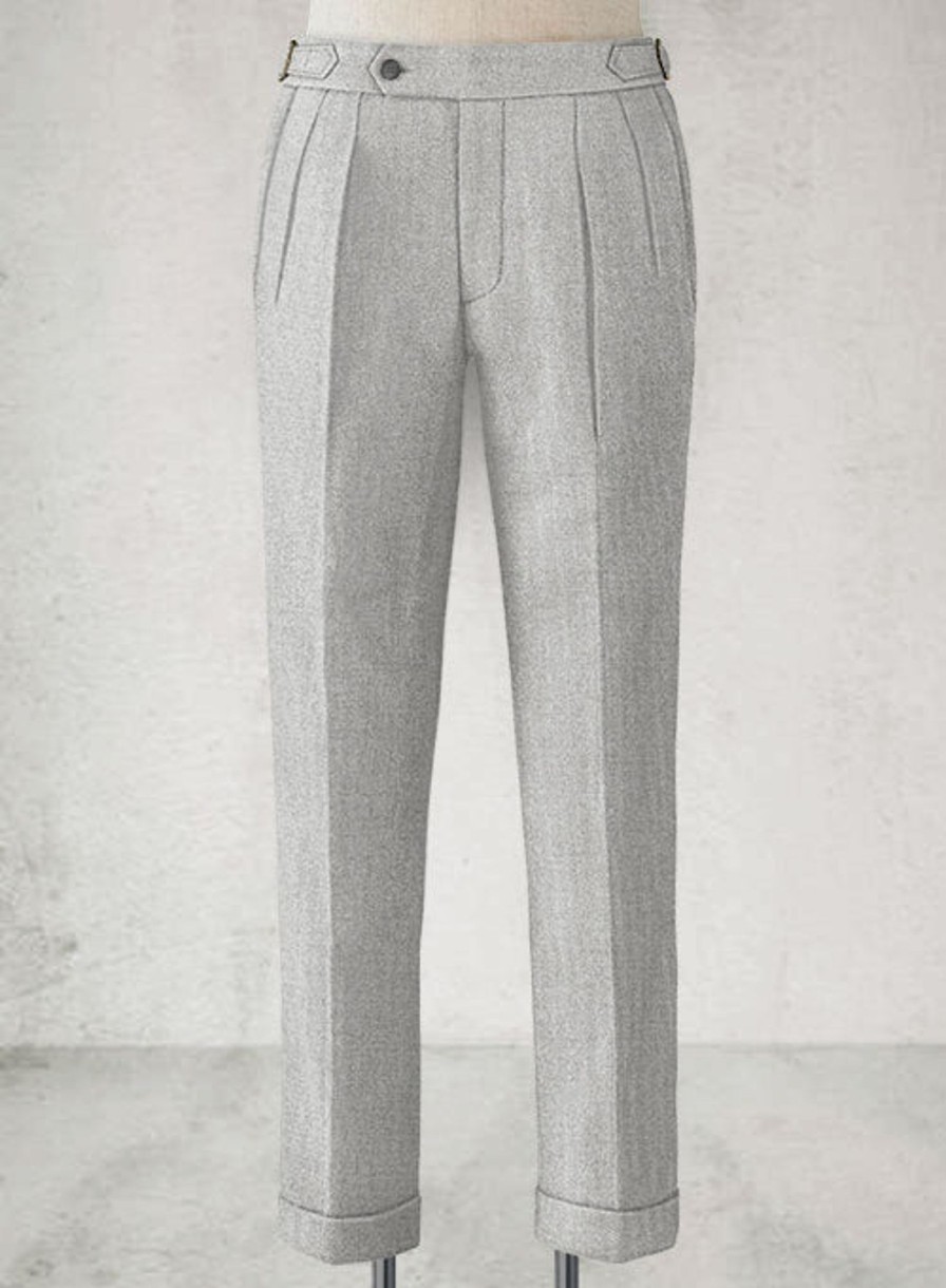 Pants StudioSuits  | Rope Weave Light Gray Highland Tweed Trousers