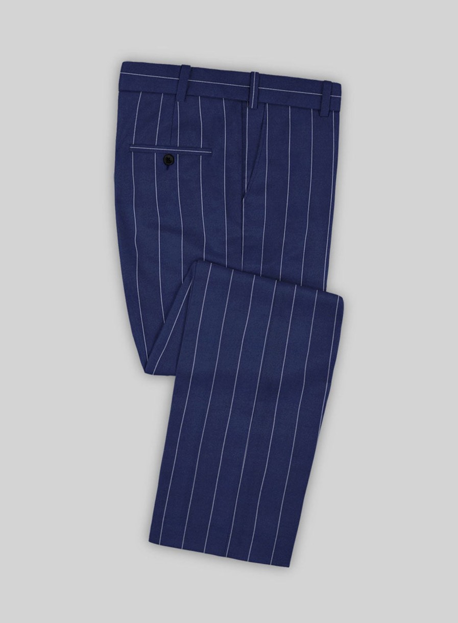 Pants StudioSuits  | Caccioppoli Sun Dream Omiro Royal Blue Wool Silk Pants