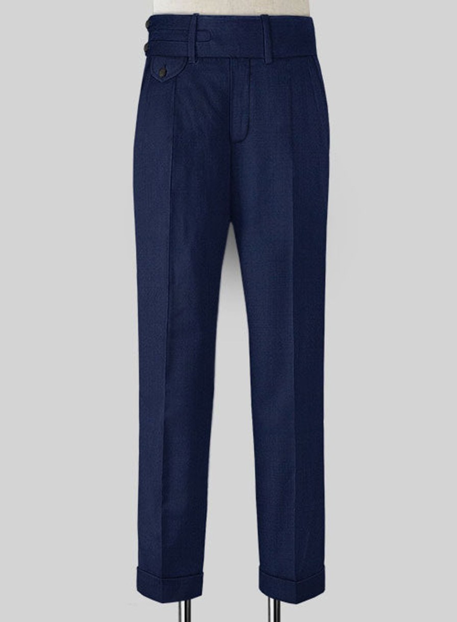 Pants StudioSuits  | Napolean Bottle Blue Double Gurkha Wool Trousers