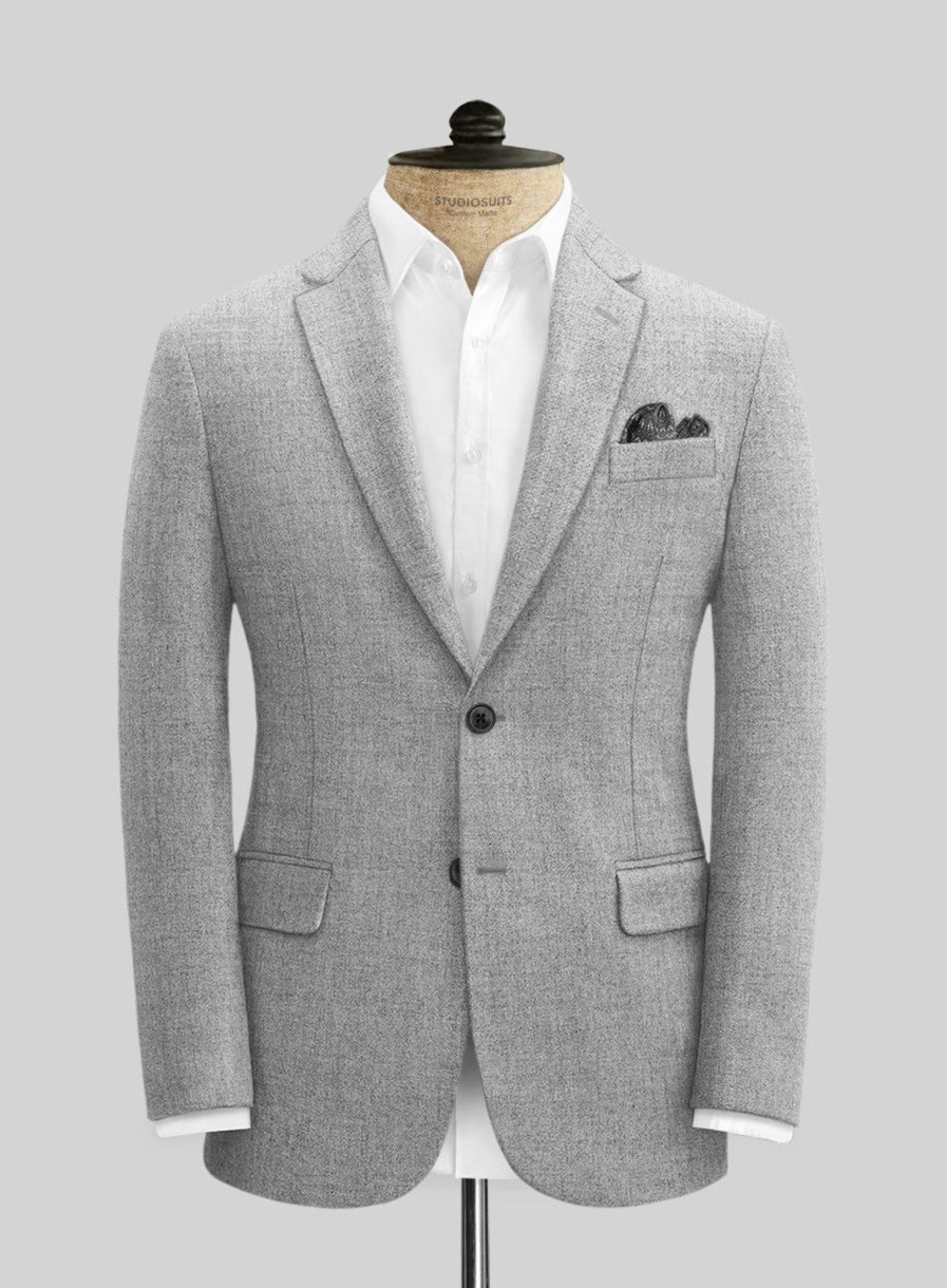 Jackets StudioSuits  | Naples Light Gray Tweed Jacket