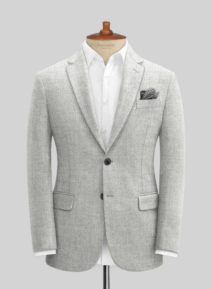 Jackets StudioSuits  | Naples Ice Gray Tweed Jacket